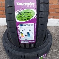 2 X Brand New Tyres 225/40 R18 92W XL Tourador Speed TU1