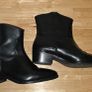 Black Leather Boots Size 5 Image 3