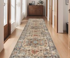 Carpet Runners for Hallways Non-Slip 65x240cm Soft Touch Kitchen Runner Rug Washable Low Pile Entryway Runner Mat Long Floor Carpet Rug for Entrance Bedroom Laundry Room (Terracotta)