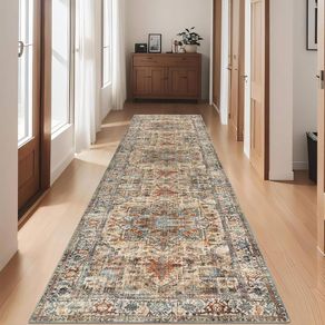 Carpet Runners for Hallways Non-Slip 65x240cm Soft Touch Kitchen Runner Rug Washable Low Pile Entryway Runner Mat Long Floor Carpet Rug for Entrance Bedroom Laundry Room (Terracotta)