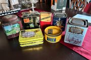 Collection of old vintage tins