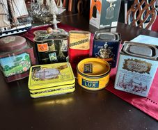 Collection of old vintage tins