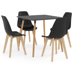 5 Piece Dining Set Black