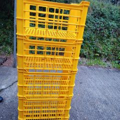 5x Heavy Duty Stacking Plastic Crates