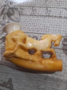 Antique Hand Carved Real Meerschaum Pipe depicting a Horse