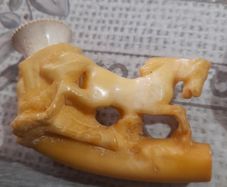 Antique Hand Carved Real Meerschaum Pipe depicting a Horse