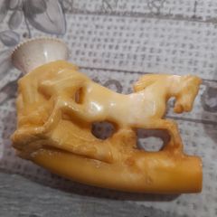 Antique Hand Carved Real Meerschaum Pipe depicting a Horse