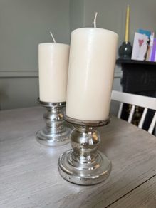 2 x pillar candle holders