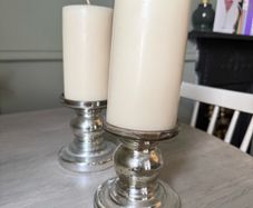 2 x pillar candle holders