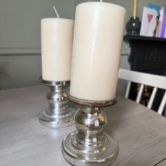 2 x pillar candle holders