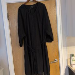 Next Black Dress With Self Tie belt.  S. 16. New -No Tag