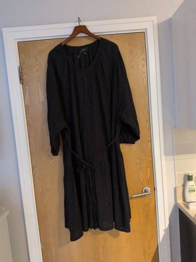 Next Black Dress With Self Tie belt.  S. 16. New -No Tag