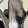 Ladies Silver-Grey Slingback Shoes with Bow Detail Image 3