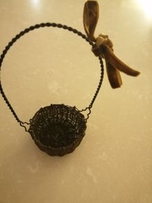 antique wirework miniature basket