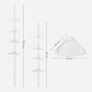 Adjustable Bathroom Corner Shelf, Telescopic Shower Caddy, 85-305 cm, Floor to Ceiling, with 4 Trays, 3 Hooks, White (FREE POSTAGE) Image 4