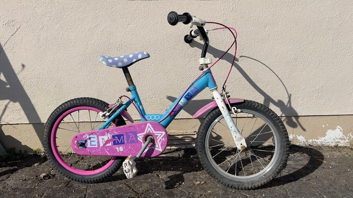 Kids Bike 16 Inch - Emma Blue & Pink - Ages 4-6
