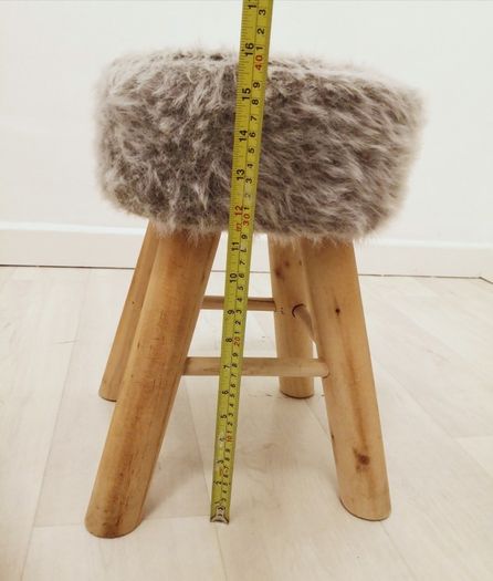 Fluffy stool.  Designers, elegant stool.