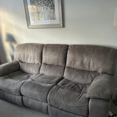 3 & 2 Seater Manual Recliner Sofa Set - Grey