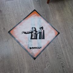 Banksy Reproduction Sheet Metal Road Sign Pulp Fiction