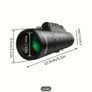40X60mm High-Definition Single Tube Monocular Telescope with Tripod & Phone Adapter - Portable, Durable Outdoor Scope for Travel, Sports, Hiking & Concerts Image 2