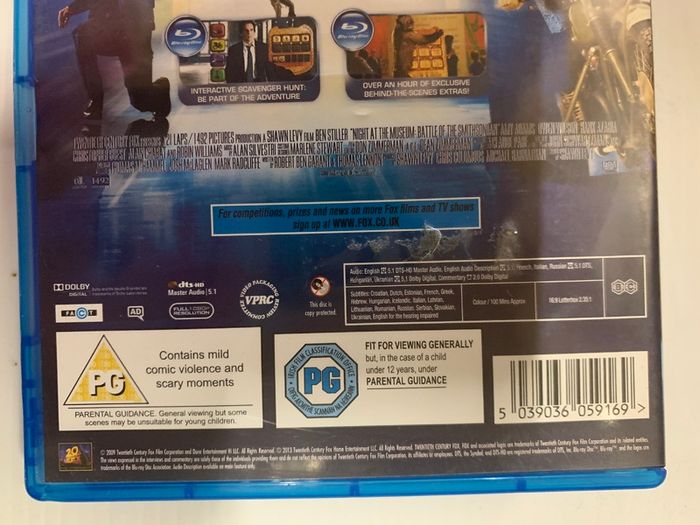 Night At The Museum 2 [2009] Ben Stiller in the lead role, Carla Gugino, Dick Van Dyke, Mickey Rooney, Bill Cobbs & Robin Williams [Blu-ray Movie]