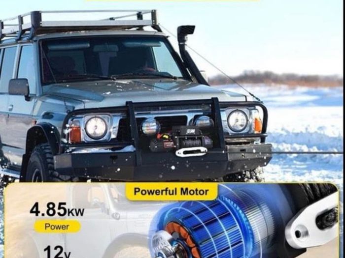 Electric Winch 13500 LBS/ 6123KG 12V 27M/92FT Synthetic Tow Rope