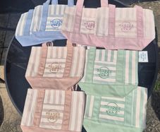 Trader Joe's Striped Mini Canvas Tote Bag