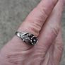 MJW 1980's Sterling Silver Floral Ring Image 4