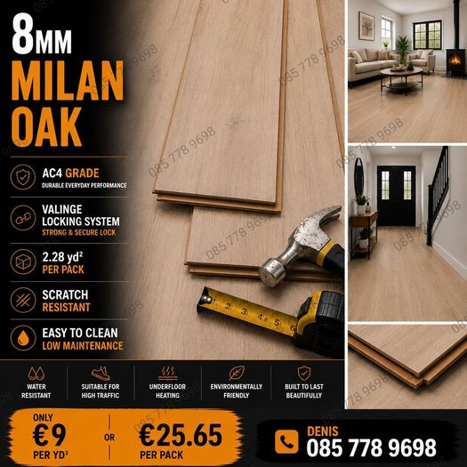 New 8mm Matt Laminated Flooring - Free Delivery
