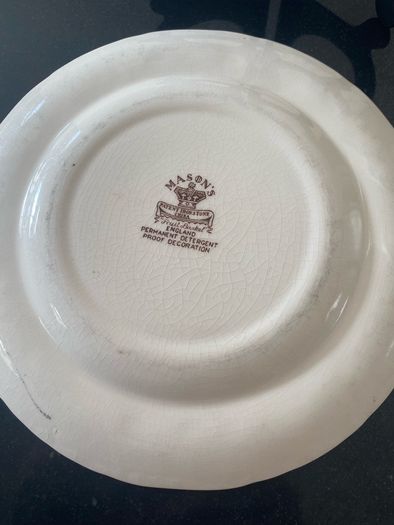 Pair of 9 inch fruit basket plates by masons