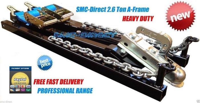 SMC-DIRECT 2.6TON Car Towing A-Frame Recovery Dolly Trailer