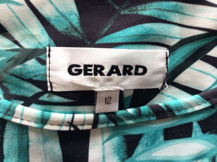 Gerard Ladies Green & Black blouse top 3/4 sleeve size 12 includes postage
