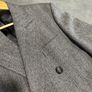 Men's Gray Double-Breasted Herringbone Coat Image 5