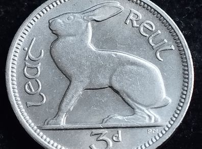 Ireland - 1967 - 3 Pence - Hare - High Grade - KM.12a - [#2050]