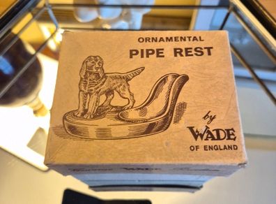 Vintage Wade England Ceramic Pipe Stand- German Shepherd Alsatian Figurine - Boxed, AV