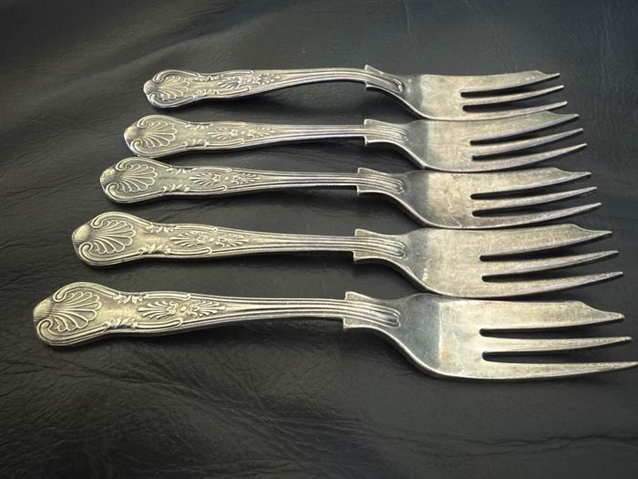 Set 5 Kings Pattern A1 Silver Plated Newbridge Irish Dessert Forks