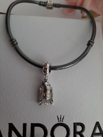 new genuine pandora oxidised bracelet with silver clasp