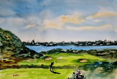 golf watercolor