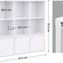 _bookshelf, bookcase, free-standing DVD shelf, storage shelf, standing shelf, for living room, bedroom, children's room, office, with 3 doors, white Image 4