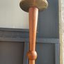 An early 20th century Art Deco oak candle holder with brass top. 122cm Image 3