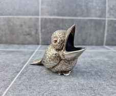 Cute baby bird metal ornament