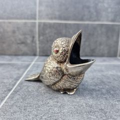 Cute baby bird metal ornament