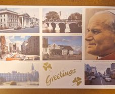 Vintage Celtic Greetings Ireland postcard, Pope John Paul II 1979 visit, mint condition.