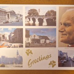 Vintage Celtic Greetings Ireland postcard, Pope John Paul II 1979 visit, mint condition.