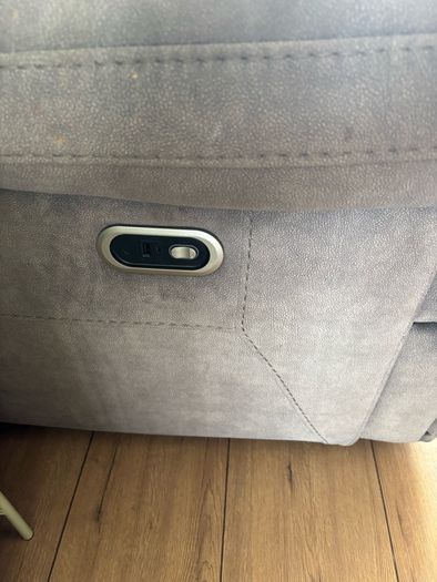 3 + 1 Grey Suede Electric Reclining Couch & Armchair