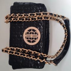 River Island Black Patent Crossbody Bag