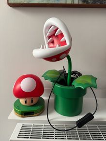 Super Mario Piranha Plant Lamp & Toad Alarm Clock