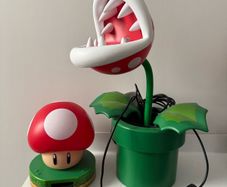 Super Mario Piranha Plant Lamp & Toad Alarm Clock