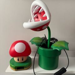 Super Mario Piranha Plant Lamp & Toad Alarm Clock