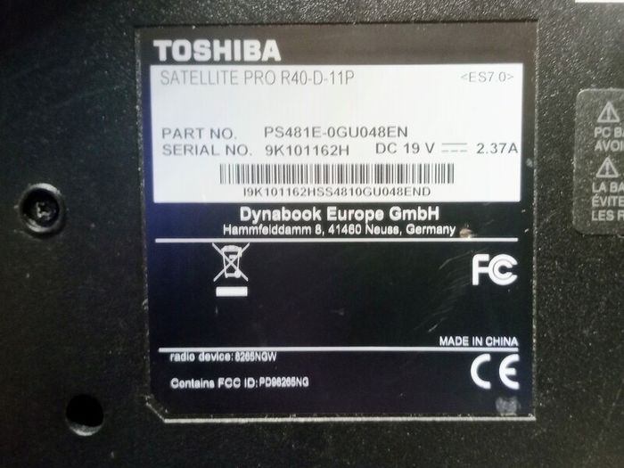 Toshiba Satellite Pro Laptop